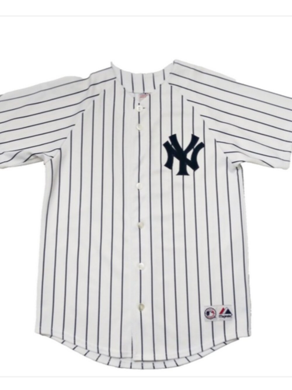 Vtg MLB New York YANKEES Derek Jeter Jersey #2 Pinstripe NY Embroidered MAJESTIC